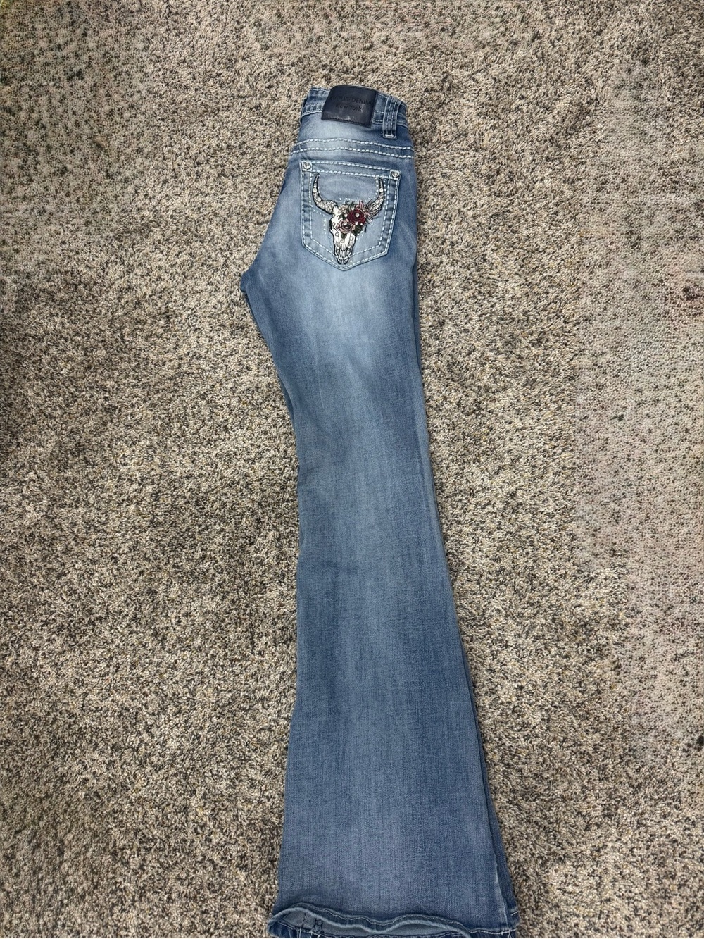 Light Blue Embroidered Pocket Women's Jeans